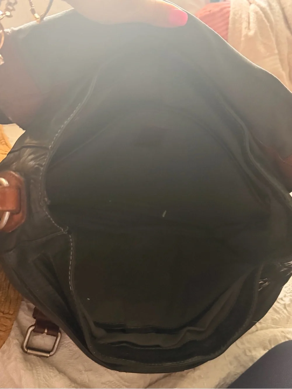 Frye Brown and Black Leather Messenger Bag